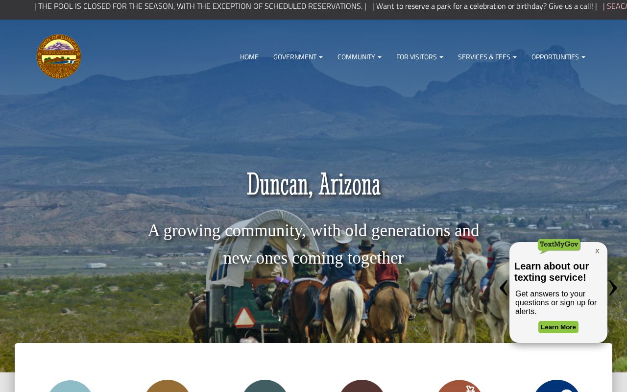 Town of Duncan website listing Greenlee County Sheriff contact information