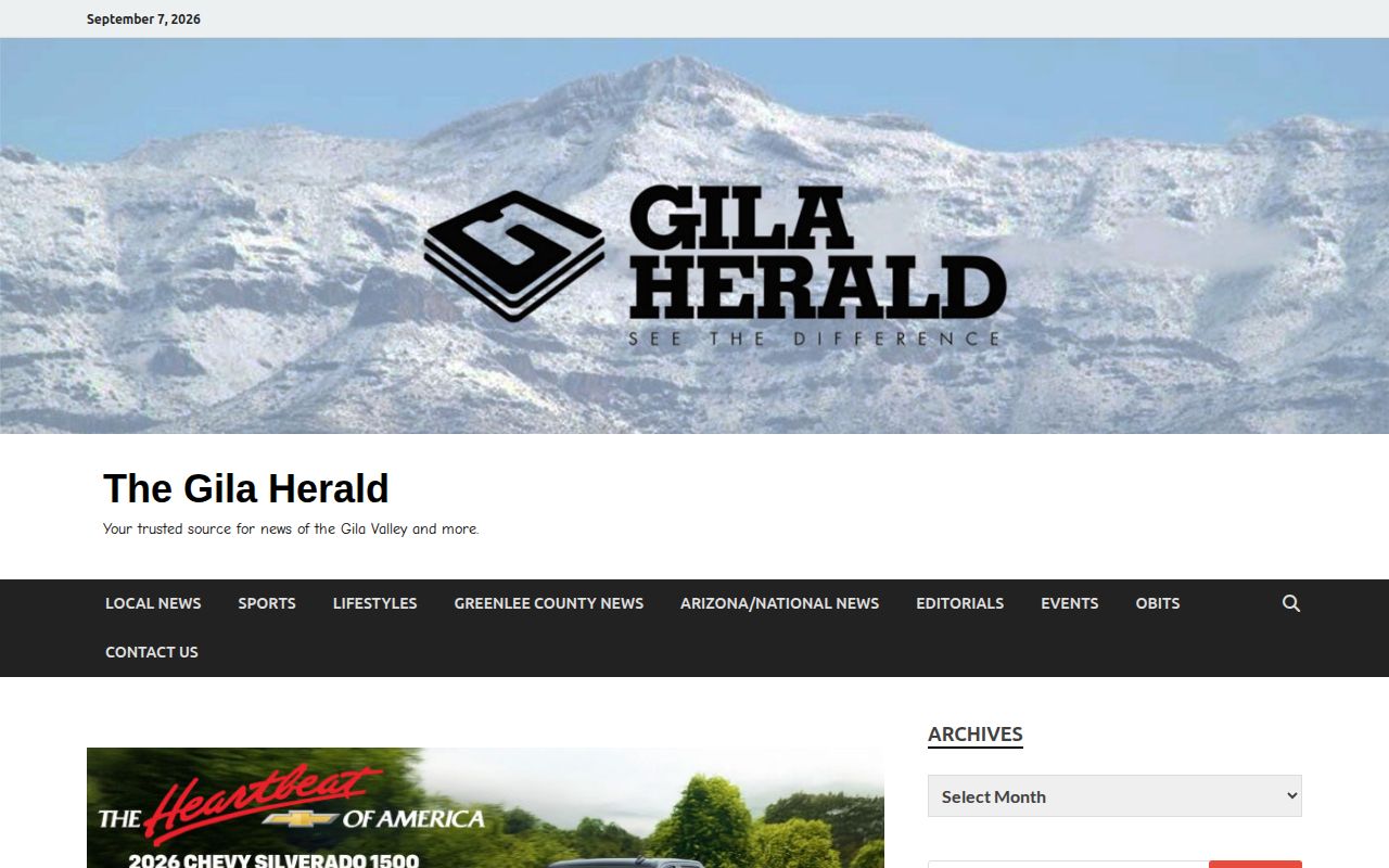 Gila Herald Greenlee County weekly jail booking report page